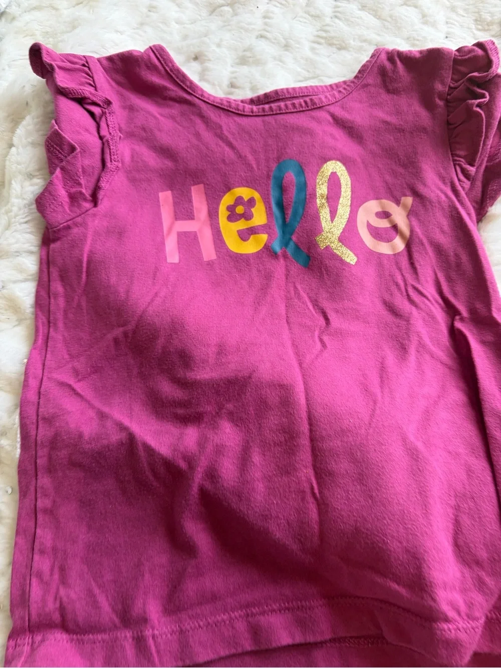 💜 365 Kids Girls 2-Piece Purple “Hello” Outfit
